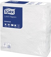 Tork servetten 30 x 30 cm 1-laags wit pak van 100 stuks