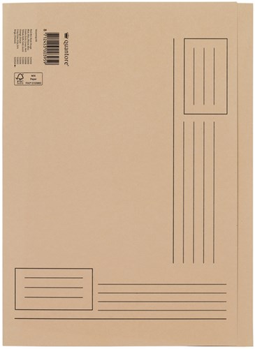 Vouwmap Quantore A4 ongelijke zijde 230gr beige