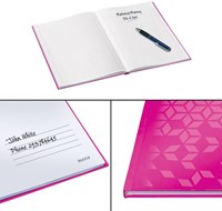A4 notitieboek harde kaft roze Leitz Wow-6