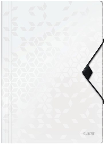 Elastomap Leitz WOW 3-kleps A4 PP wit