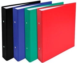A5 map met 2 ringen assorti kleuren verpakt per 20