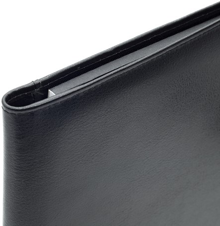 Leren schrijfmap A4 van der Spek 393 licht generfd leer zwart-3