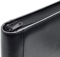 Van der Spek schrijfmap leer met ringmechaniek en rits zwart-3