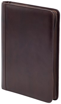 Leren schrijfmap A4 met ringband bruin Van der Spek 2041-2