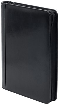 Leren schrijfmap A4 met ringband zwart Van der Spek 2041-2