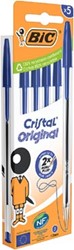Bic Cristal balpen medium blauw blister van 5 stuks