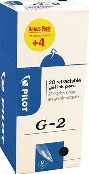 Pilot gelroller G-2 medium zwart value pack met 16 + 4 stuks-2