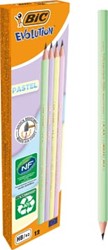 Bic grafietpotlood Evolution Pastel HB doos van 12 stuks assorti
