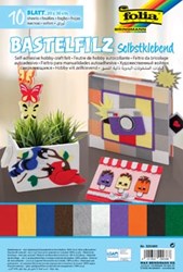 Folia zelfklevend vilt 20 x 30 cm pak met 10 vel in geassorteerde kleuren