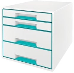 Ladenblok Leitz WOW 4 laden wit/ijsblauw