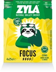 Spa Zyla energiedrank Focus citrus blik van 25 cl pak van 4 stuks