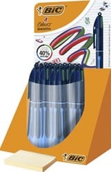 BIC Colours Smooth Drop 4-kleurenbalpen, medium, display van 30 stuks