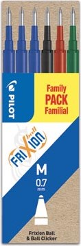 Pilot vulling voor Frixion Ball en Frixion Ball Clicker etui met 6 stuks in klassieke kleuren