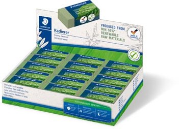 Staedtler gum Eco olijfgroen 43 x 19 x 13 mm