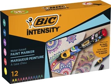 BIC Intensity paintmarker, geassorteerde kleuren, set van 12 stuks