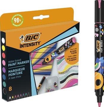 Paint markers levendige kleuren set van 8 stuks BIC Intensity 