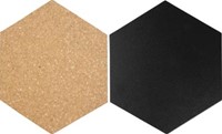 Krijtbord en prikbord kurk set van 7 stuks 15,5 x 18cm
