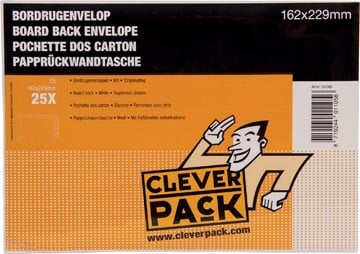 Cleverpack bordrugenveloppen 162 x 229 mm met stripsluiting wit pak van 25 stuks