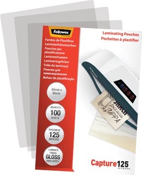 Lamineerhoes 65 x 95 mm 125 micron Fellowes pak van 100 Fellowes-3