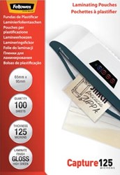 Lamineerhoes 65 x 95 mm 125 micron Fellowes pak van 100 Fellowes