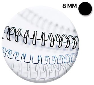 Metalen bindringen Fellowes 8 mm zwart doos van 100 stuks