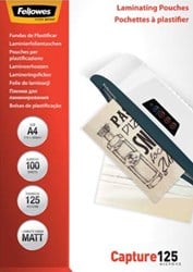 Lamineerhoezen mat A4 250 micron 2x125 Fellowes Capture pak van 100