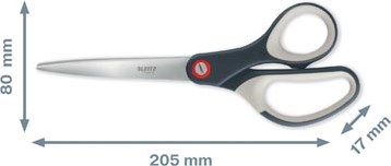 Leitz schaar Cosy, ft 20,5 cm, rechts, scherpe punt, RVS, grijs, blister van 1 stuk-2