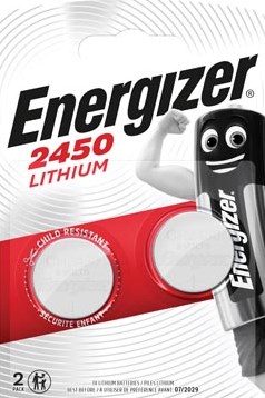 Knoopcel batterij CR2450 Energizer blister van 2 stuks