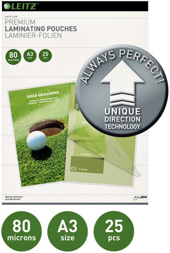 Lamineerhoezen A3 Leitz ILAM 2x80micron 25stuks-2