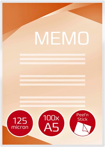 Zelfklevende lamineerhoezen A5 GBC Peel'n Stick 2 x 125 micron 100 stuks-3