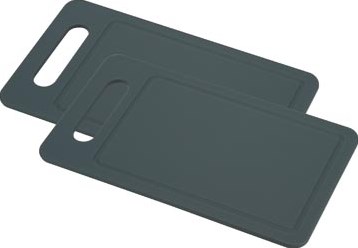 Cosy snijplank Fresco 25 x 14 x 0,6 cm grijs set van 2 stuks