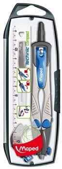Maped passer Technic Compact 4-delige passerdoos: 1 passer Technic Compact 1 universeel inzetstuk 1 ...