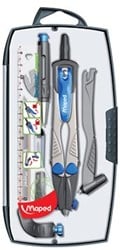 Maped passer Technic Compact 7-delige passerdoos: 1 passer Technic Compact 1 verlengstuk 1 universee...
