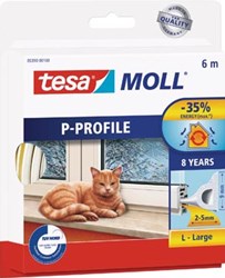 Tesa Moll Classic tochtstrip P-profiel, 6 m , wit