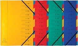 Exacompta Sorteermap 12-delig, geassorteerde kleuren