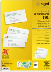 Visitekaart Sigel 3C 190 Grs 85X55 Mm Wit