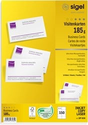 Visitekaart Sigel 185 Grs 85X55 Mm Wit