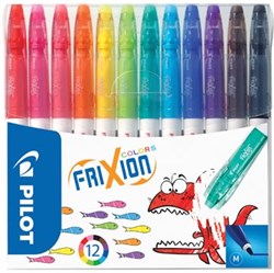 Pilot viltstift Frixion Colors etui met 12 stuks