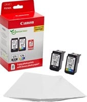 Canon photo value pack 1 x PG-575 + 1 x CL-576 100 pagina's OEM 5438C004 4 kleuren ink+photo paper (2) blk-col ST w/o SEC-2