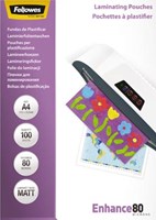 Lamineervellen mat A4 160 micron 2x80 Fellowes Enhance pak van 100-3