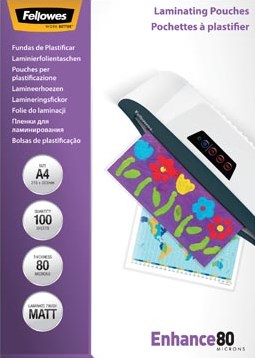 Lamineervellen mat A4 160 micron 2x80 Fellowes Enhance pak van 100