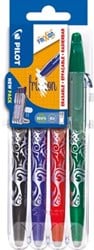 Pilot roller Frixion Ball Set 2 Go blister van 4 stuks: zwart, blauw, rood en groen