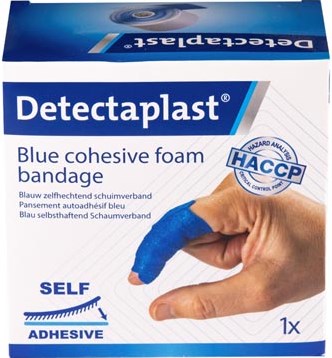 Detectaplast zelfklevend schuimverband 6 cm x 4,5 m op rol