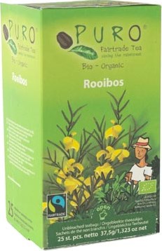 Puro Bio thee rooibos fairtrade pak van 25 zakjes