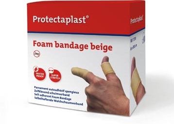 Waterbestendige pleisters beige Protectaplast zelfklevend schuimverband 6 cm x 4,5 m op rol