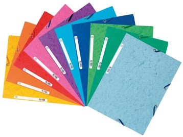 Exacompta elastomap 3 kleppen A4 geassorteerde kleuren pak van 10