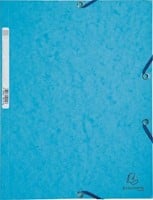 Exacompta elastomap uit karton A4 3 kleppen set van 3 stuks in 3 tinten blauw (Oceaan)-3