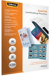 Lamineerhoezen A3 160 micron (2 x 80) 25 stuks Fellowes Admire Easyfold