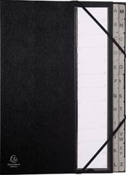 Exacompta sorteermap Ordonator met harde kaft uitrekbare rug 24 vakken A tot z zwart