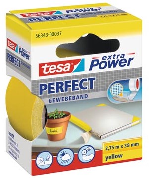 Textieltape 38 mm x 2,75 m geel